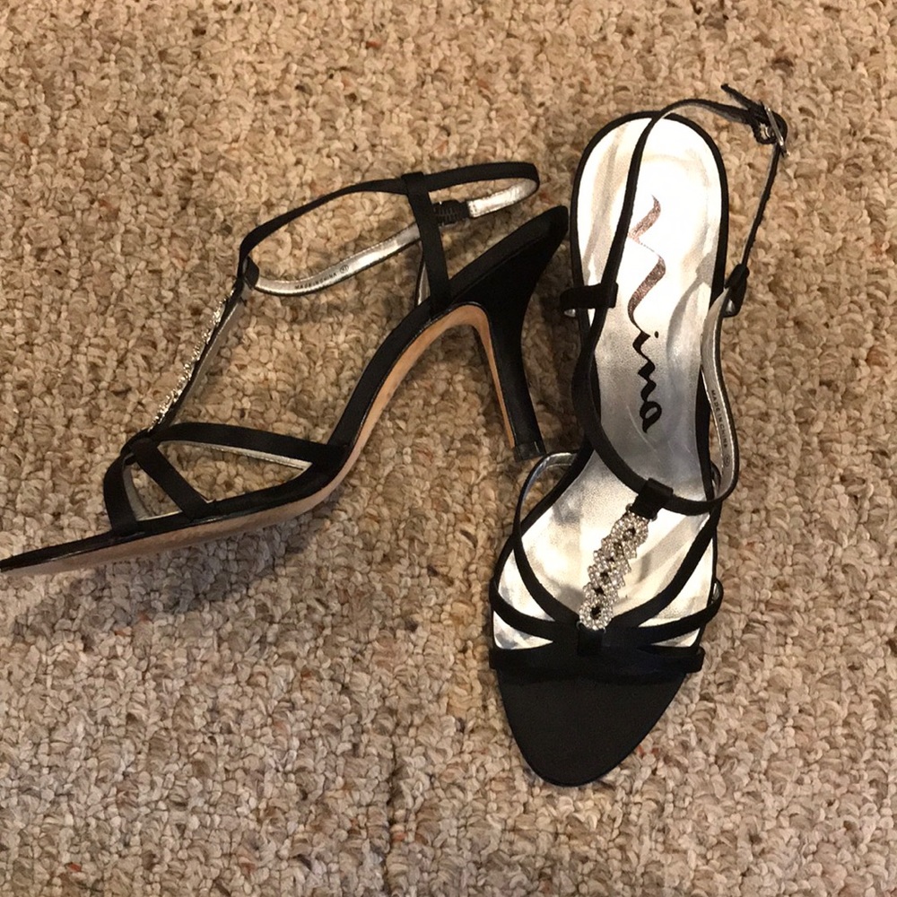 black heels with jewels